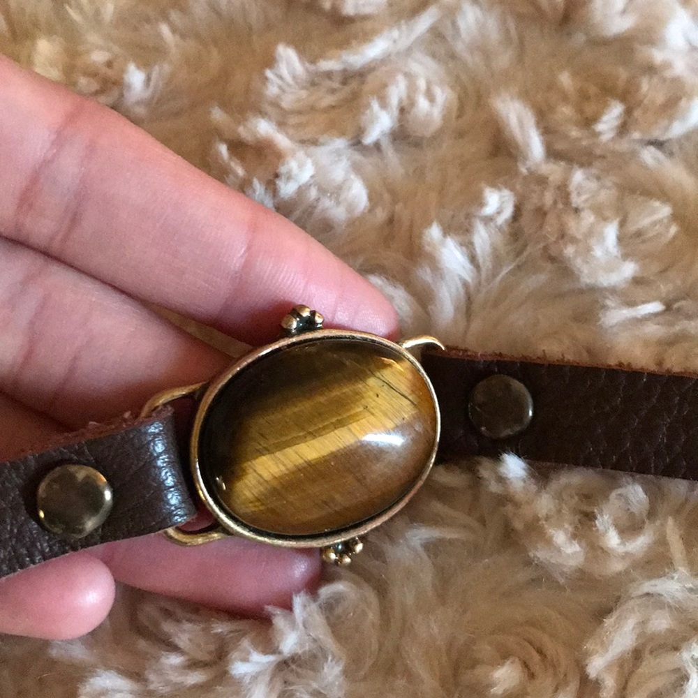 Lucky brand leather tiger eye bracelet - Picture 2 of 7